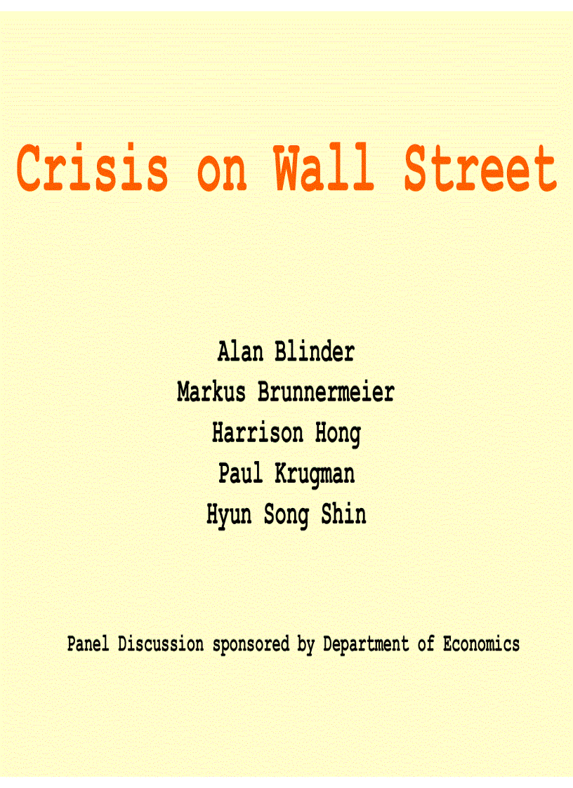 Slide về khủng hoảng tài chính Crisis on Wall Street