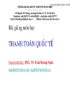 Bài giảng môn Thanh toán quốc tế