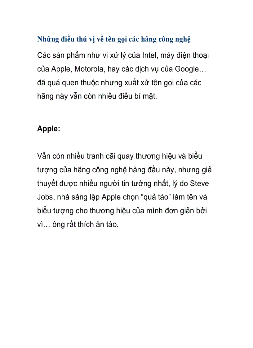 Những điều thú vị về tên gọi các hãng công nghệ