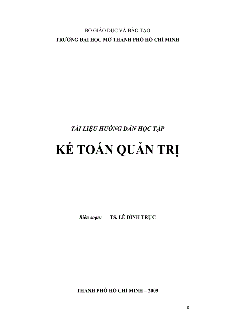 Bài giảng Kế toán quản trị ĐH Kế toán HCM