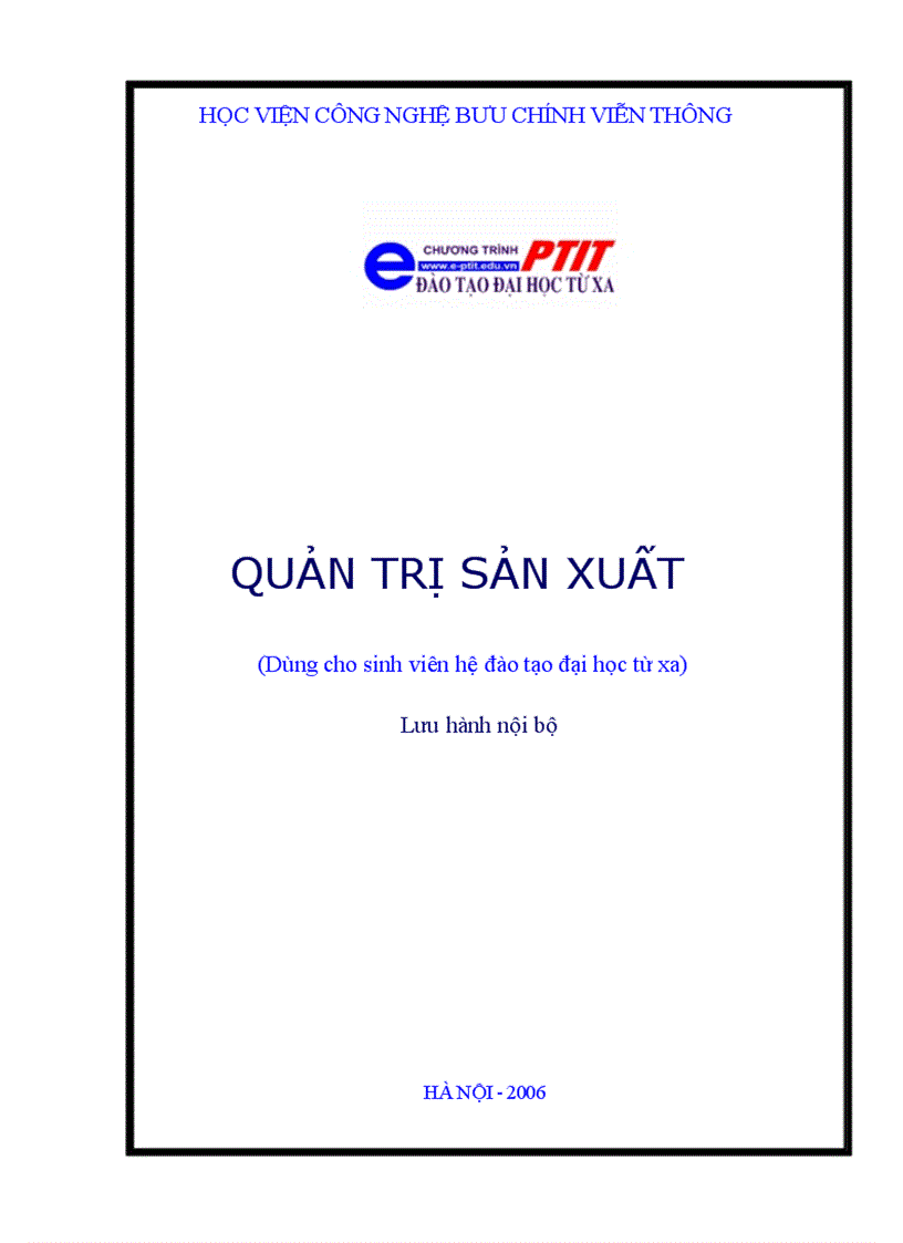 Tài liệu quản trị sản xuất