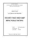 TỔ CHỨC THỰC HIỆN HỢP ĐỒNG NGOẠI THƯƠNG thực trạng và giải pháp Mới Up 1