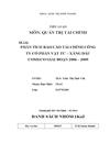 Phân tích báo cáo tài chính công ty cổ phần vật tư xăng dầu comeco giai đoạn 2006 2009