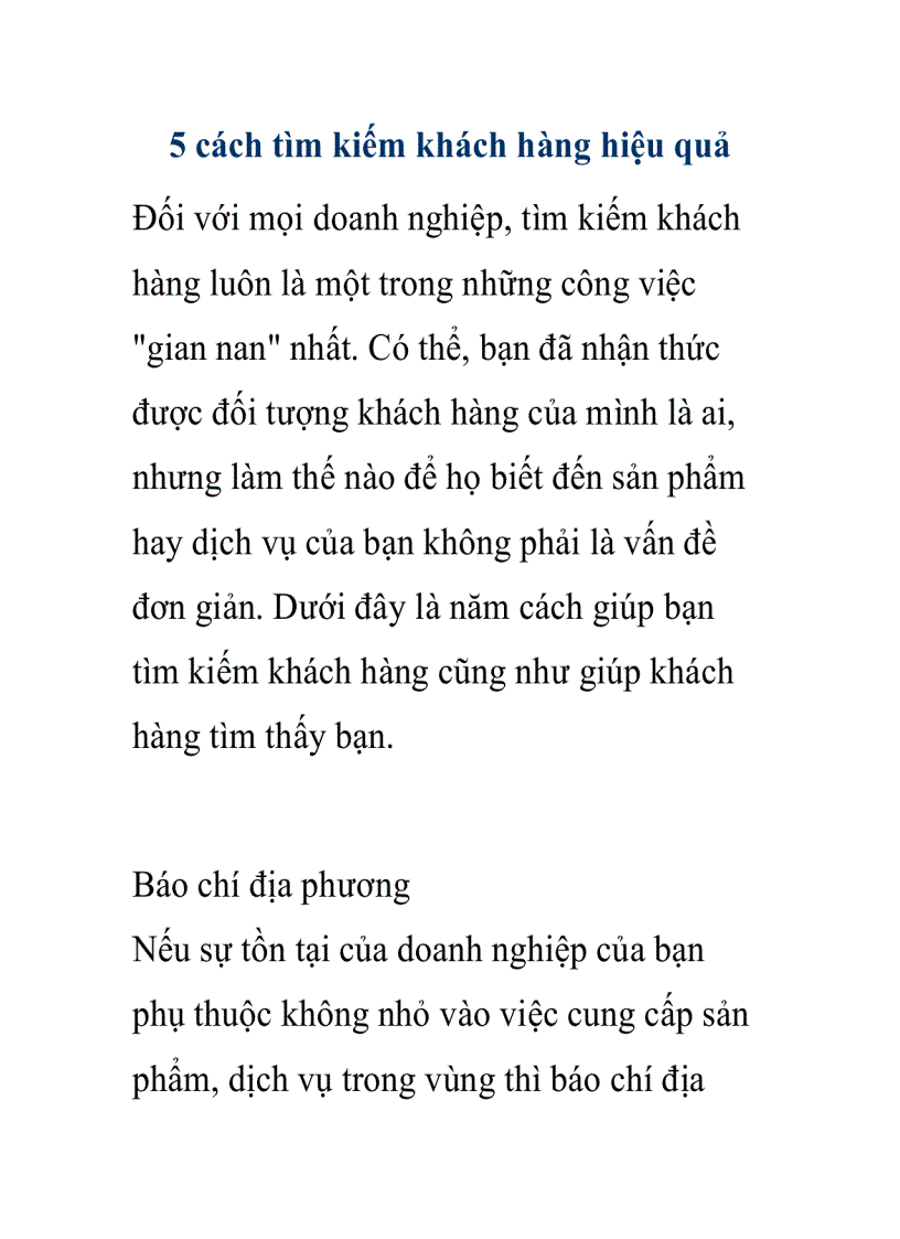 5 cách tìm kiếm khách hàng hiệu quả