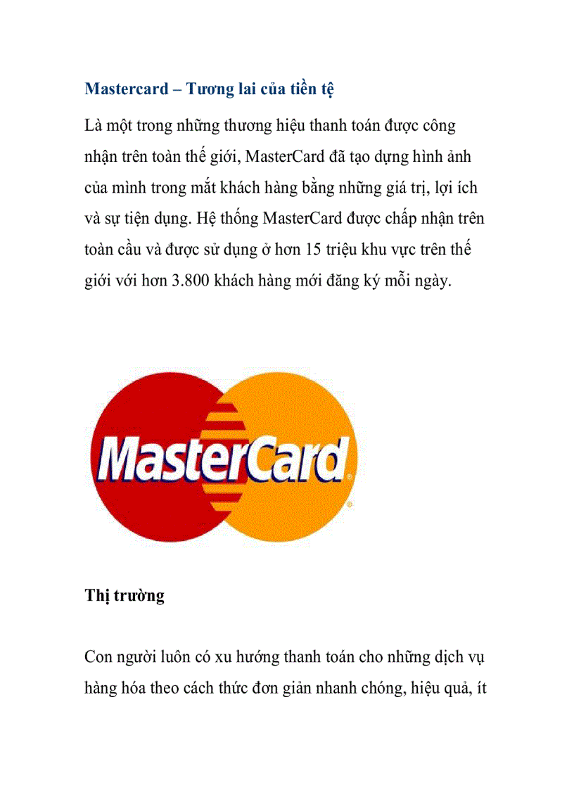 Mastercard Tương lai của tiền tệ