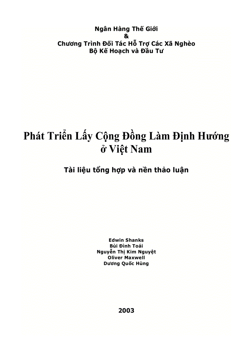 Phát triển lấy cộng đồng làm định hướng ở Việt nam