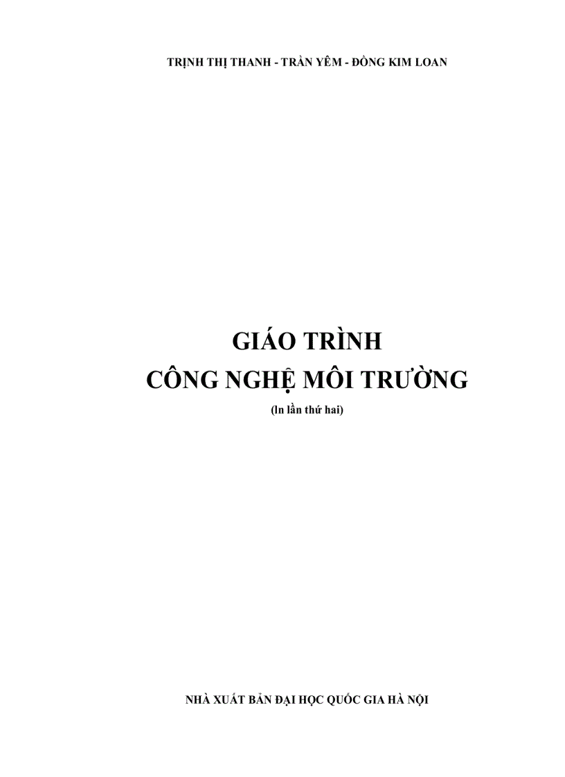 Giáo trình công nghệ môi trường