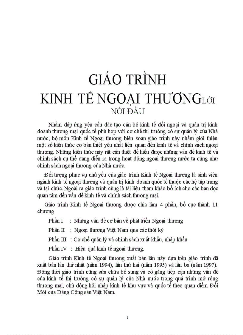 Giáo trình kinh tế ngoại thương