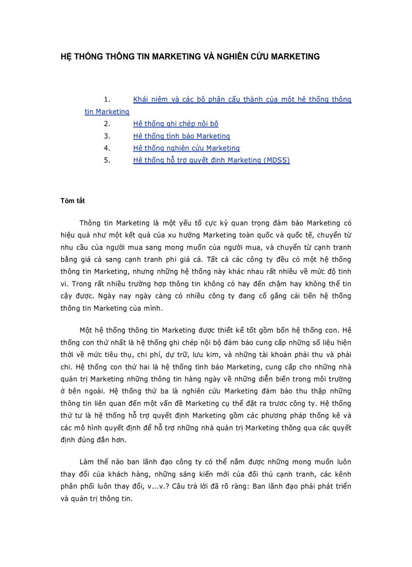 Hệ Thống Thông Tin Marketing