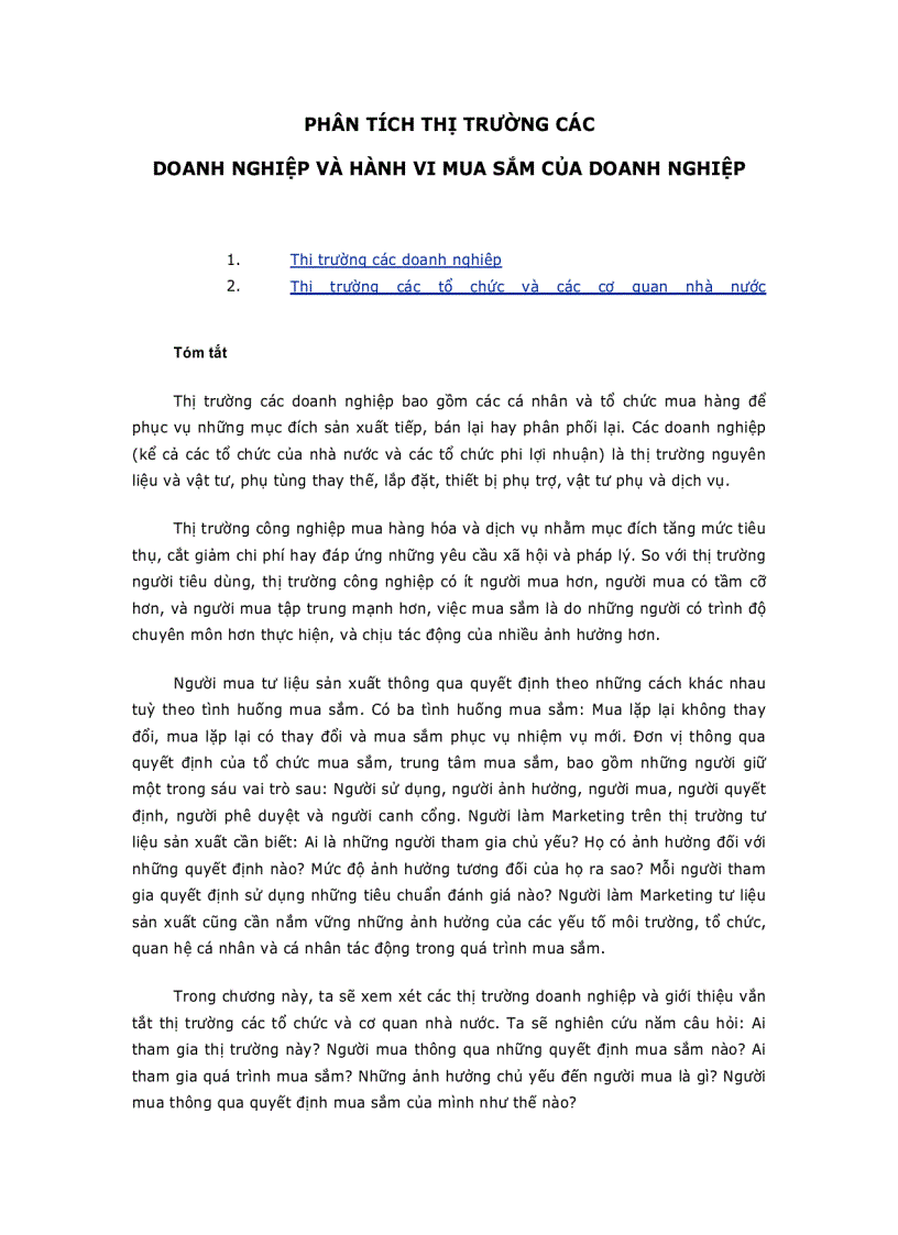 Phân Tích Thị Trường B2B