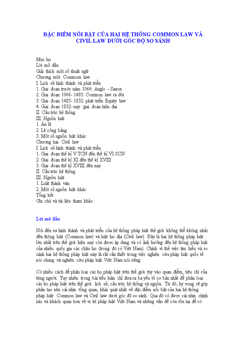 Đặc điểm nổi bật của hai hệ thống common law và civil law dưới góc độ so sánh