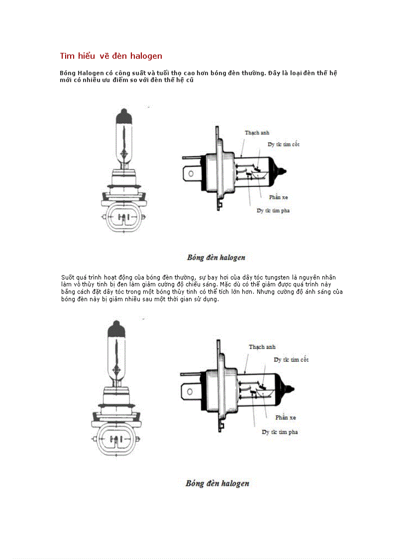 Tìm hiểu về đèn halogen