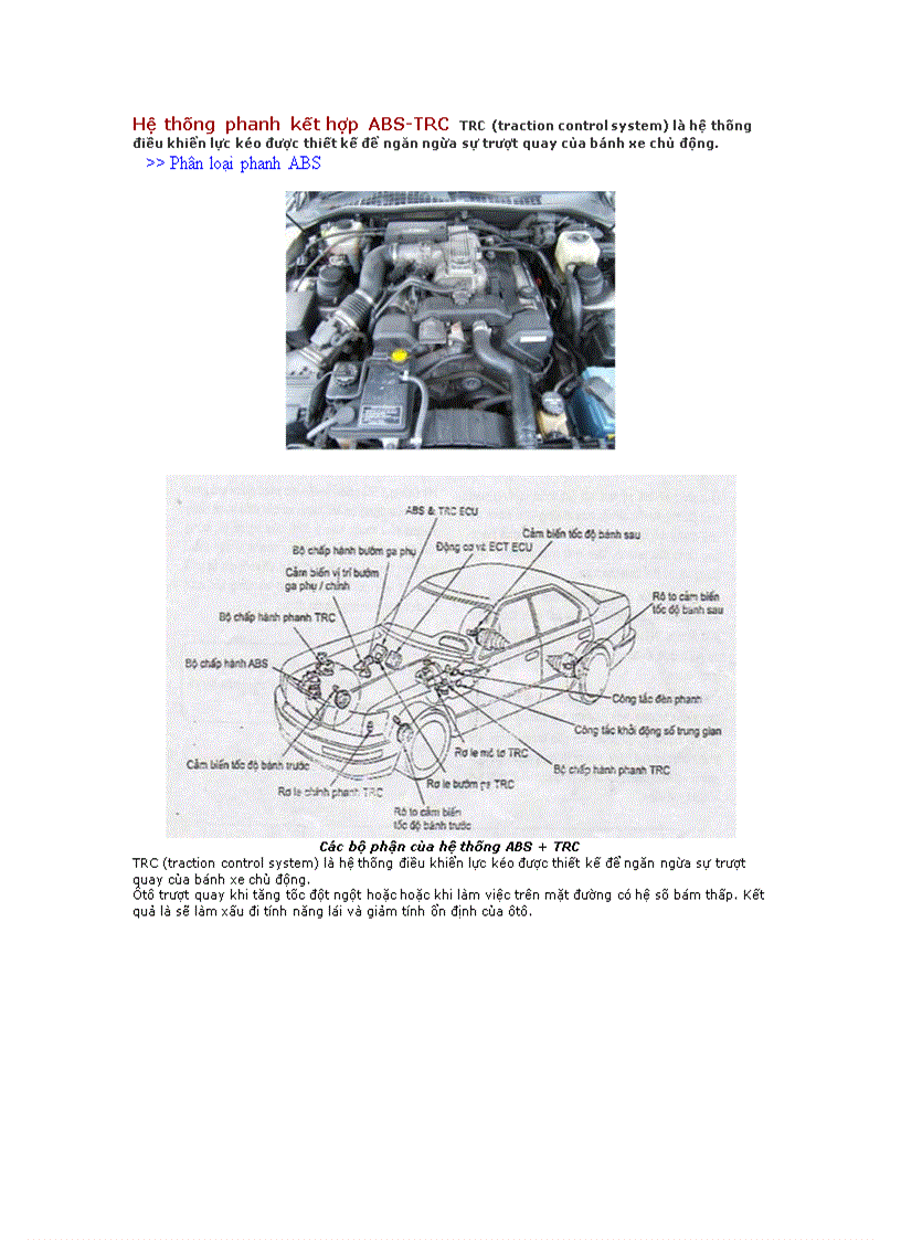Hệ thống phanh kết hợp ABS TRC