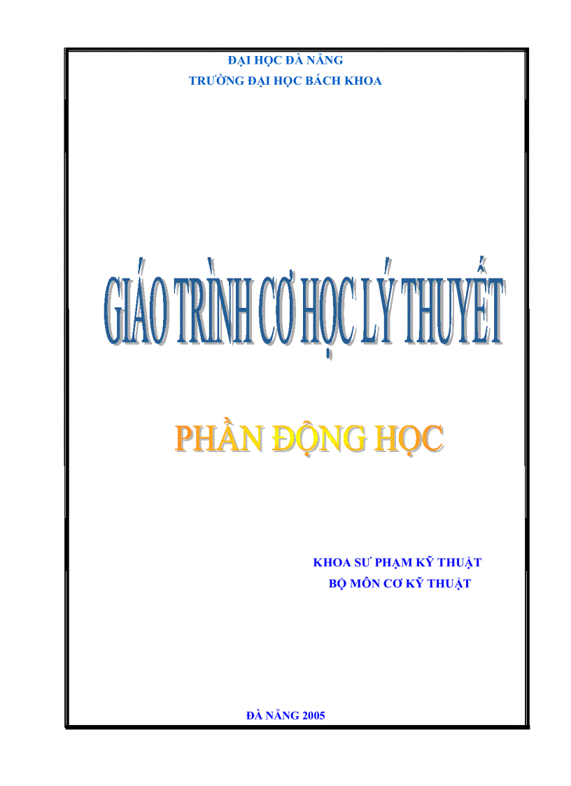 3 bộ giáo trình Cơ học lý thuyết