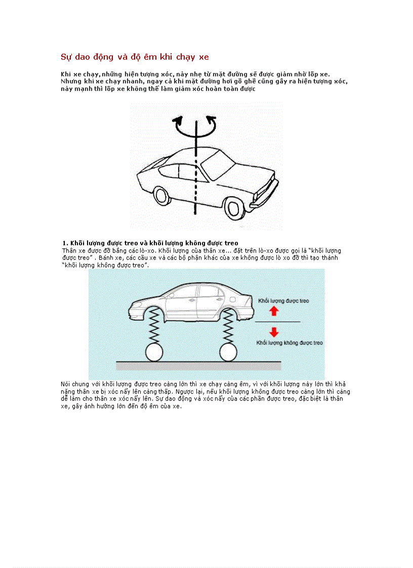 Sự dao động và độ êm khi chạy xe