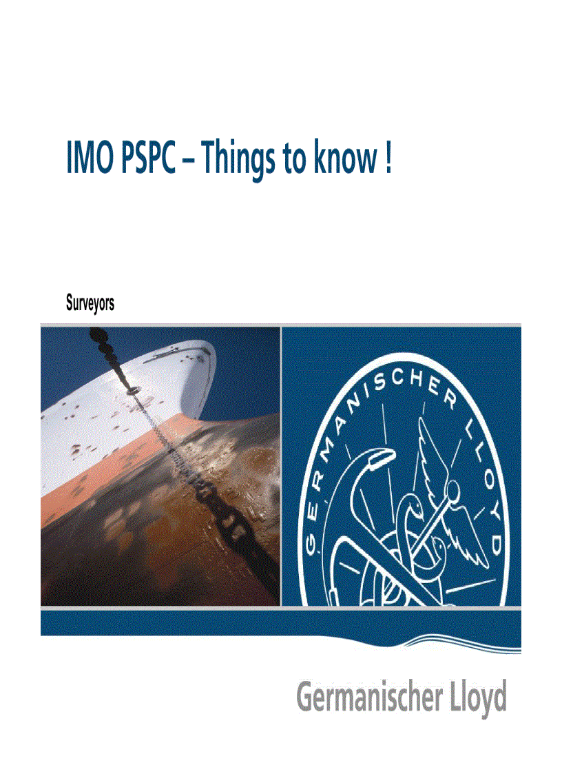 Imo pspc things to know Giáo trình pspc cho đăng kiểm viên của đăng kiểm germanischer lloyd