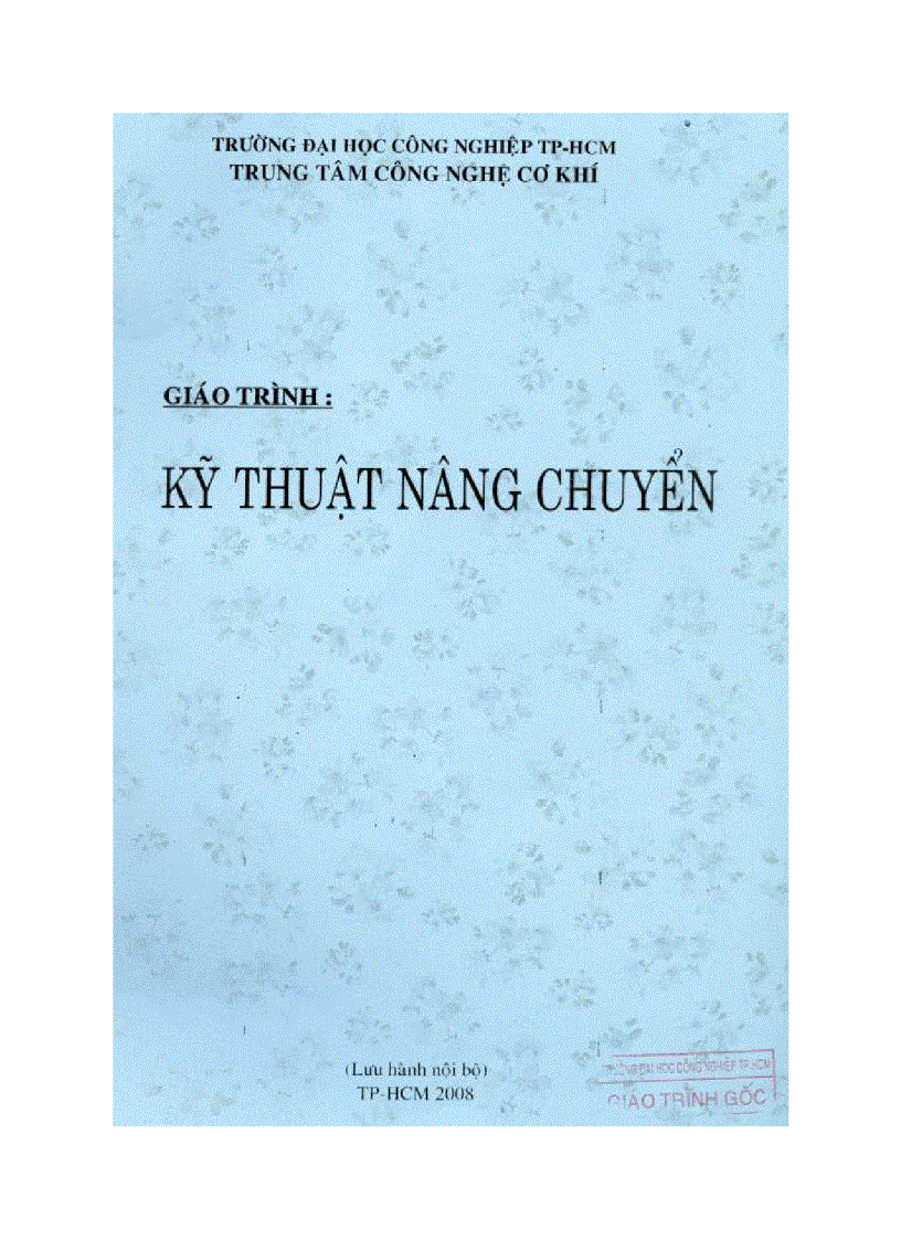 Giáo trình kỹ thuật nâng chuyển