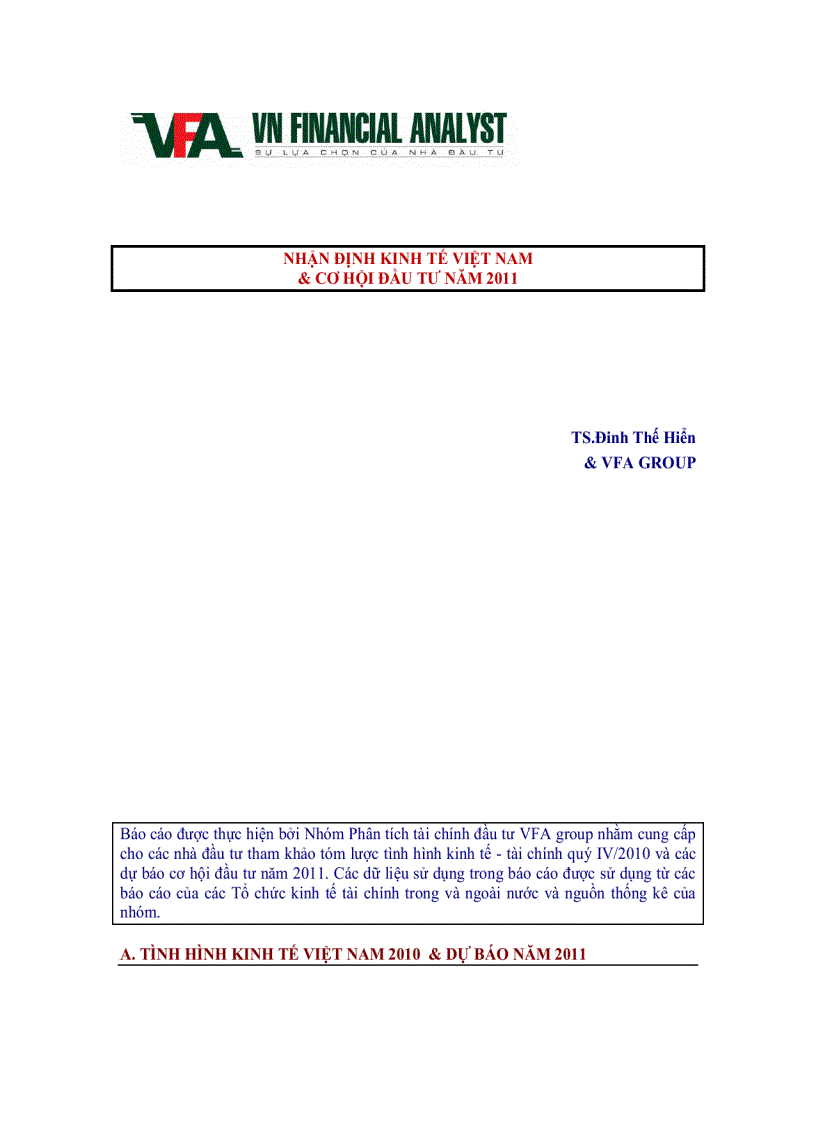 Nhận định kinh tế việt nam cơ hội đầu tư năm 2011