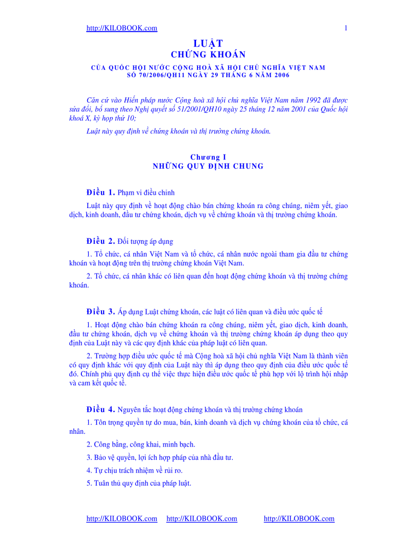 Luật Chứng Khoán 2006