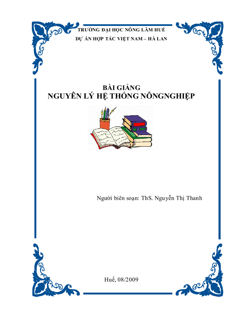 Bài giảng Nguyên lý hệ thống nông nghiệp