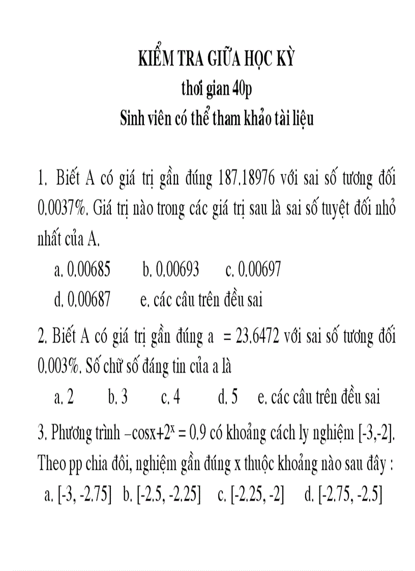 Đề thi phương pháp tính