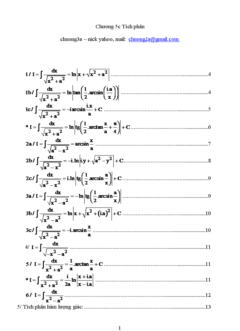 Phương pháp và bài tập tích phân hàm lượng giác