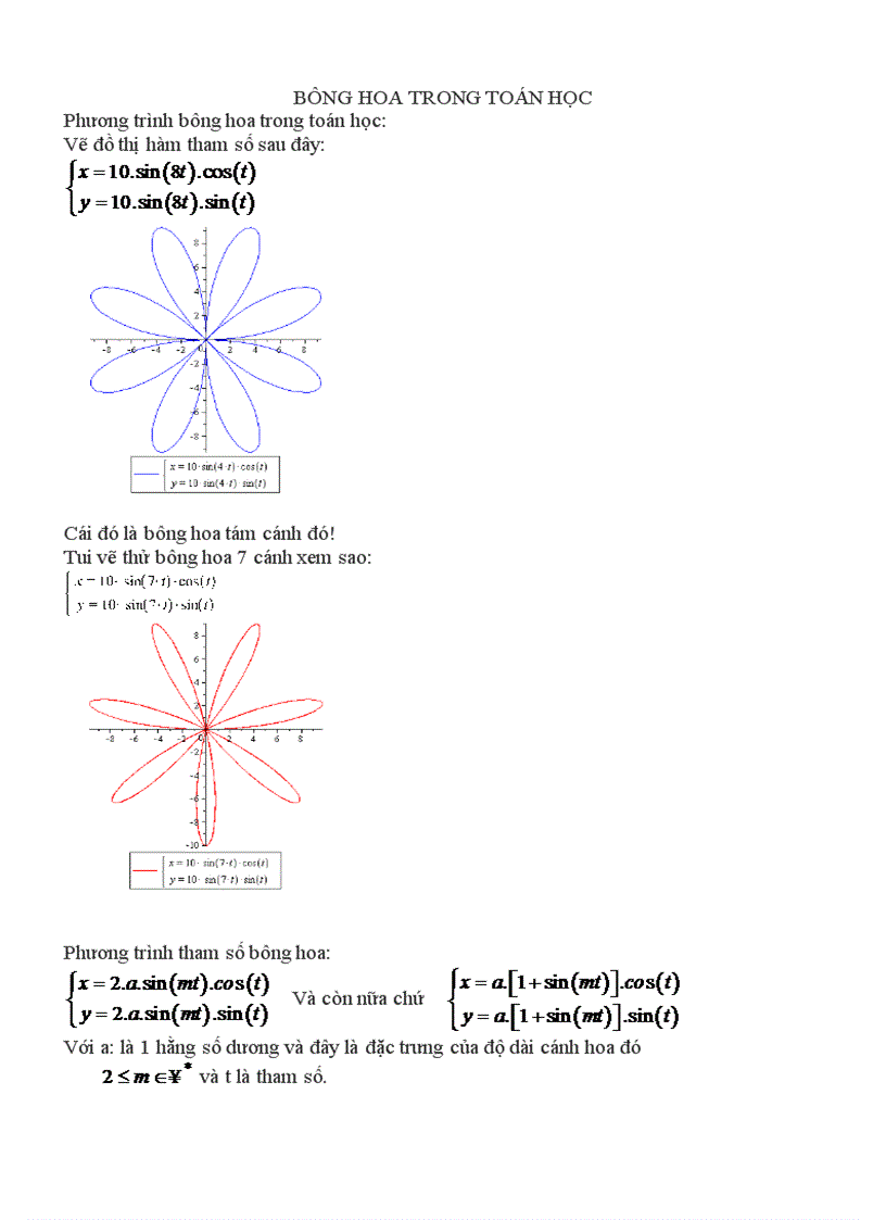 Phương trình bông hoa trong toán học