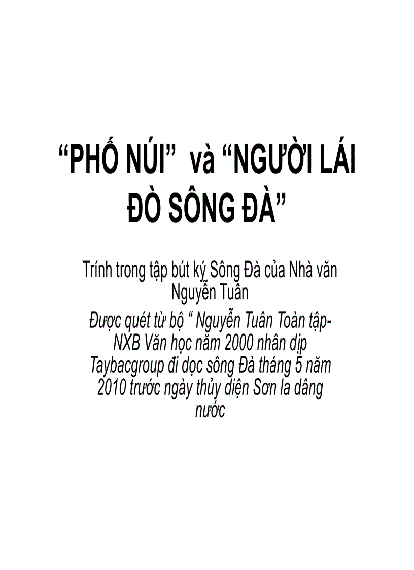 Phố núi người lái đò sông đà Nguyễn Tuân