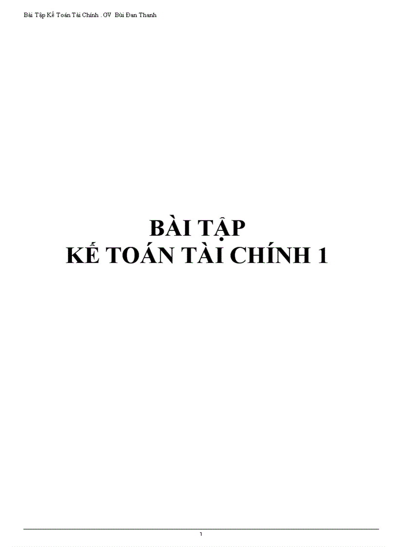 Bài Tập Kế Toán Tài Chính