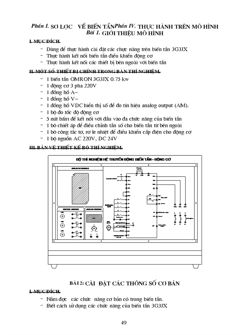 Các bài thực hành biến tần 3G3JX
