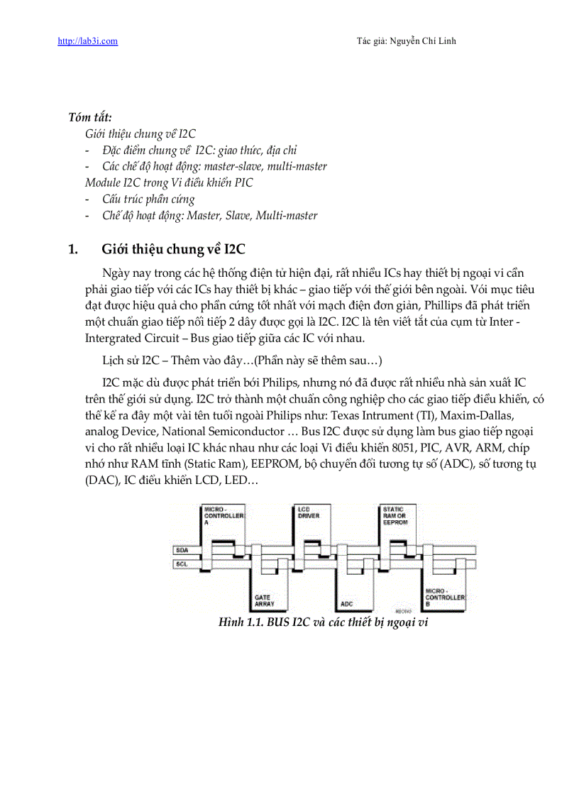 Giới thiệu giao tiếp I2C