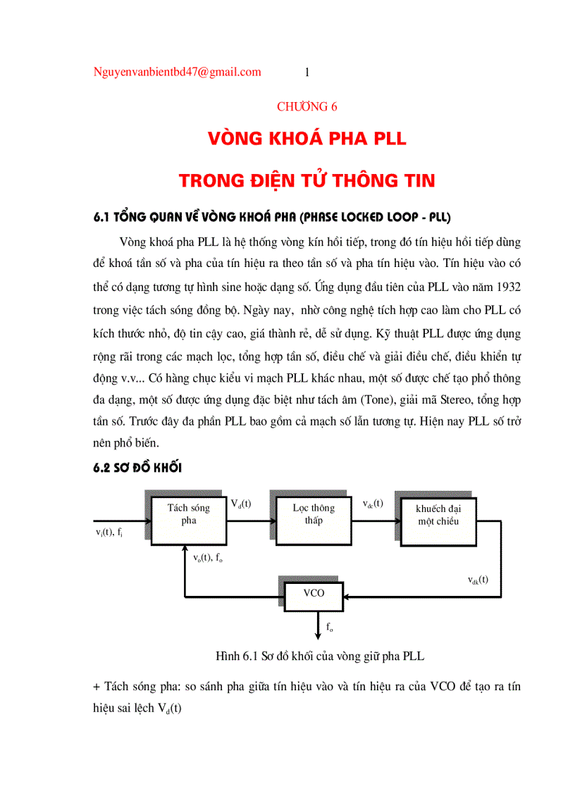 Vòng khóa pha PLL trong điện tử thông tin