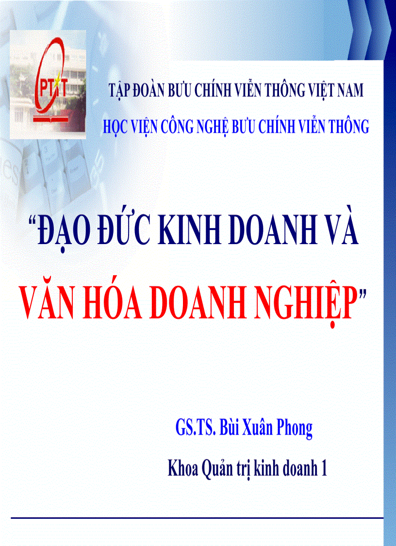 Đạo đức kinh doanh và văn hóa doanh nghiệp