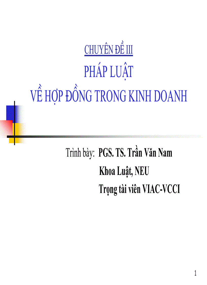 Pháp luật về hợp đồng trong kinh doanh