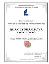 Quản lý nhân sự và tiền lương