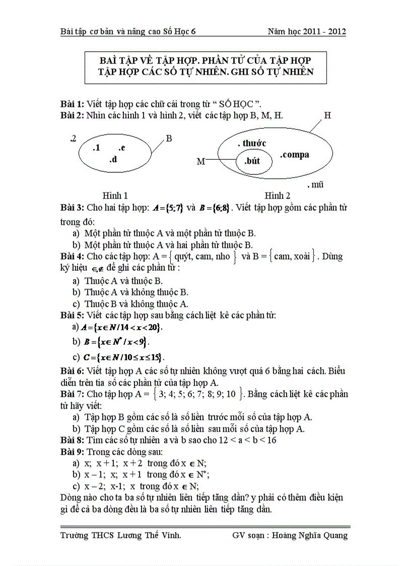 Bài tập số học lớp 6 chọn lọc