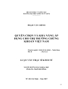 Quyền chọn và khả năng áp dụng cho thị trường chứng khoán việt nam