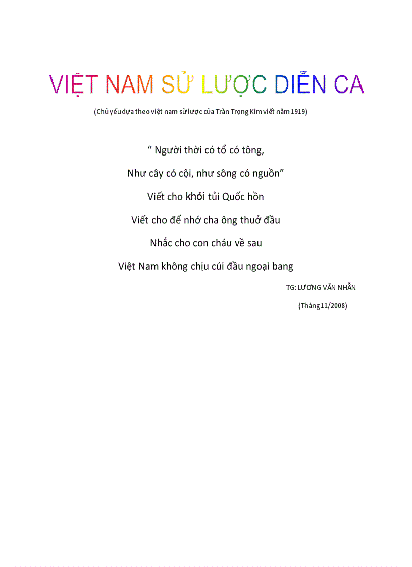 Hệ thống lịch sử việt nam qua thơ