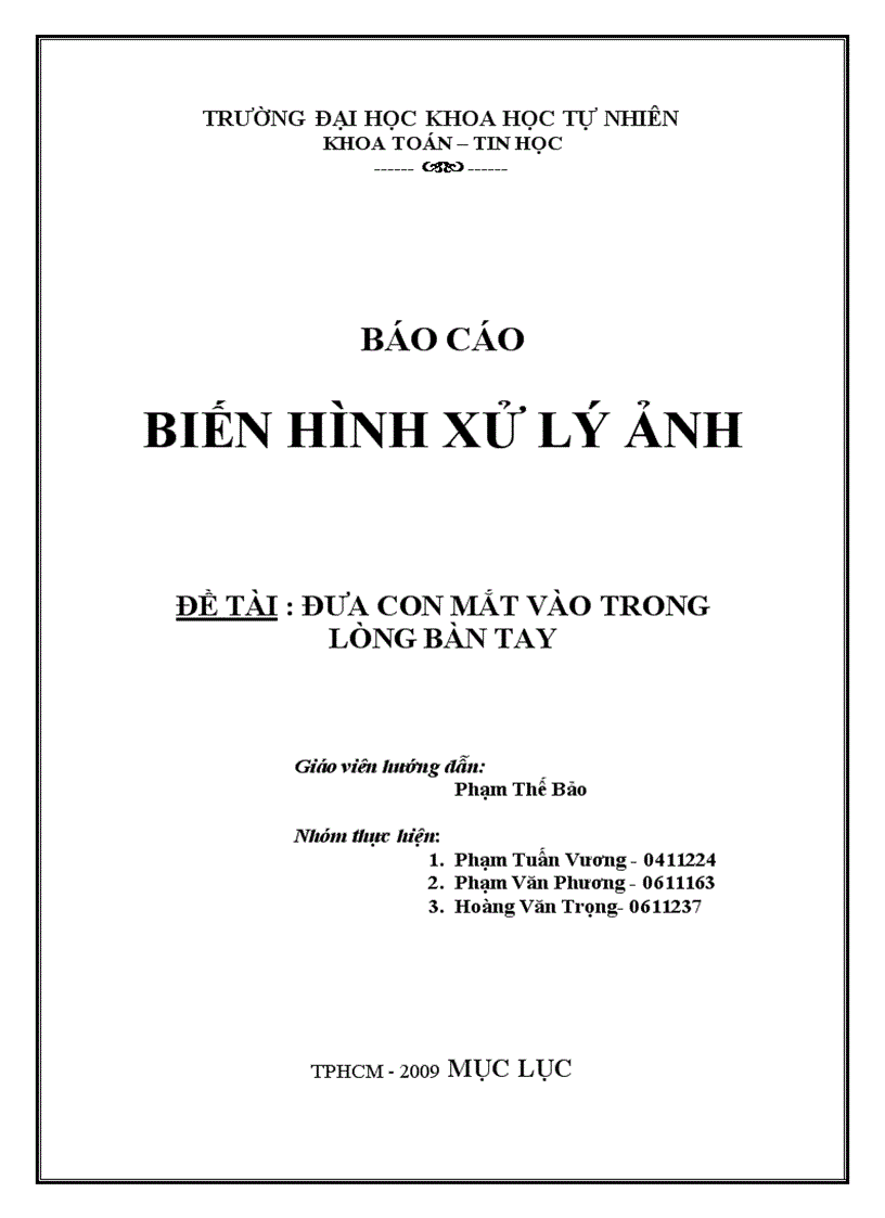 Biến hình xử lý ảnh Đưa con mắt vào trong lòng bàn tay