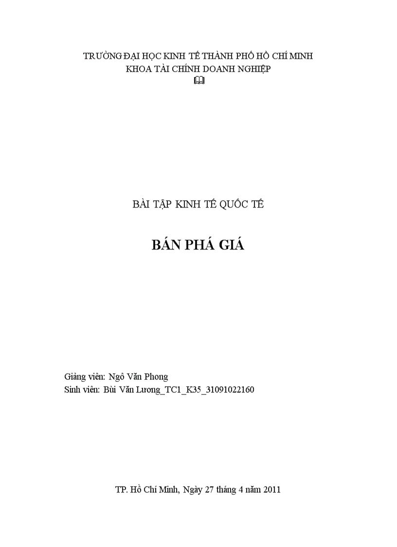 Tổng quan về Bán phá giá