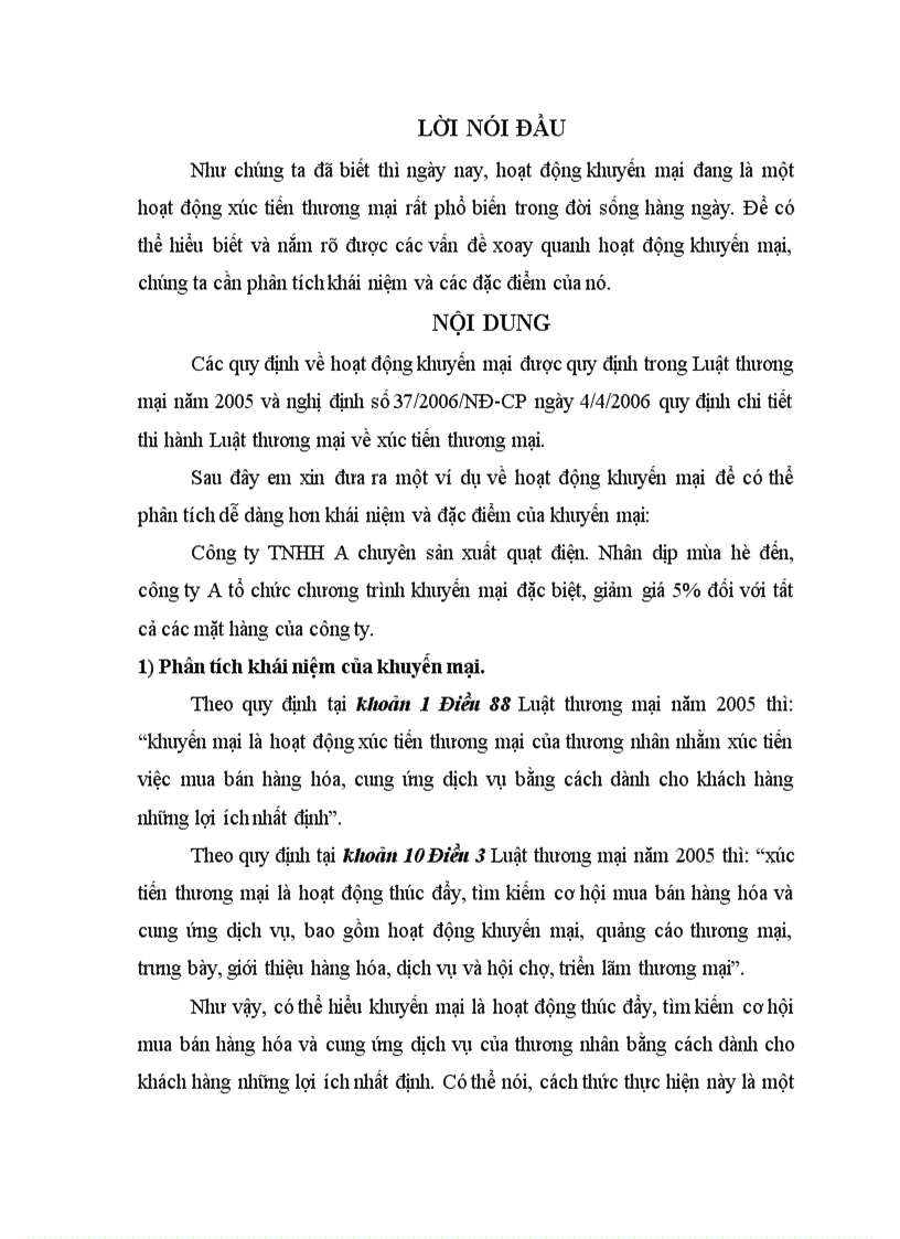 Phân tích khái niệm và đặc điểm của khuyến mại