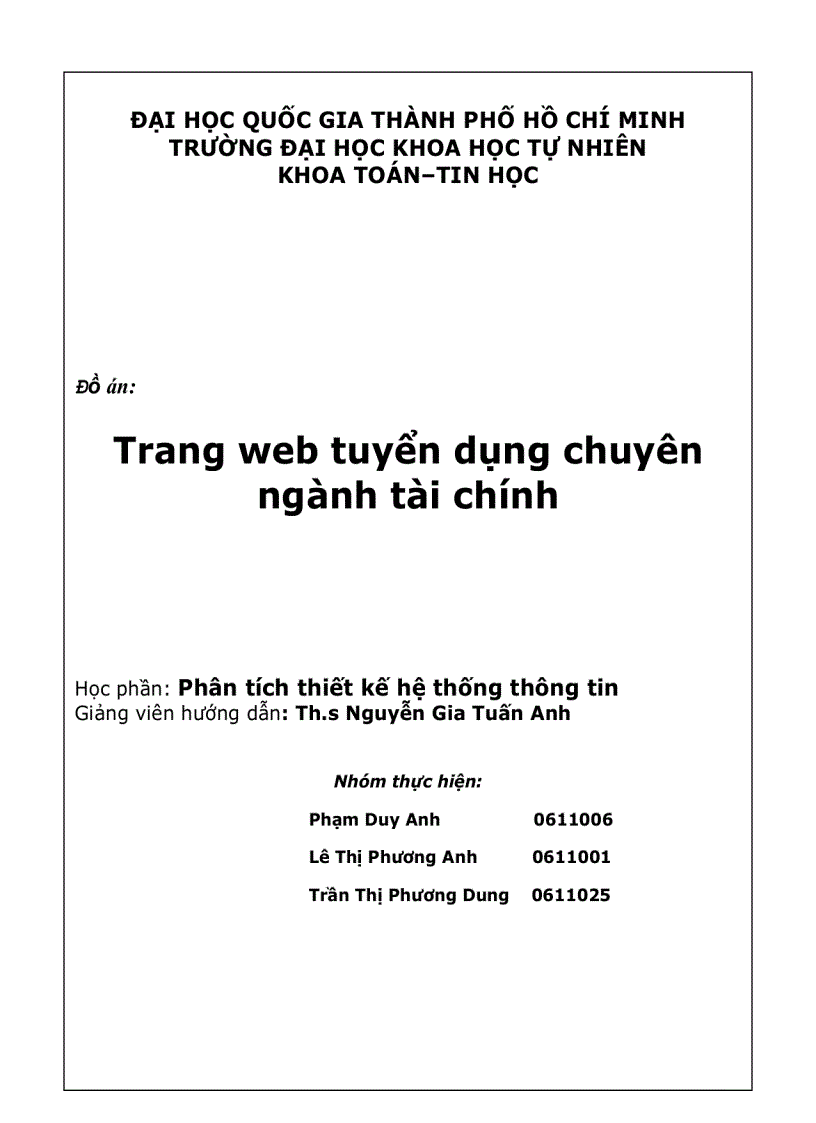 Trang web tuyển dụng chuyên ngành tài chính