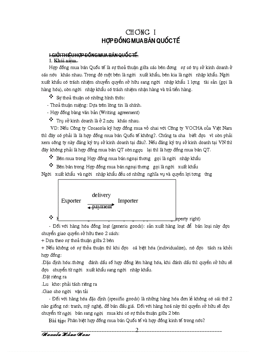Bài giảng bài tập hối phiêu hướng dẫn mua bán hợp đồng mua bán quốc tế