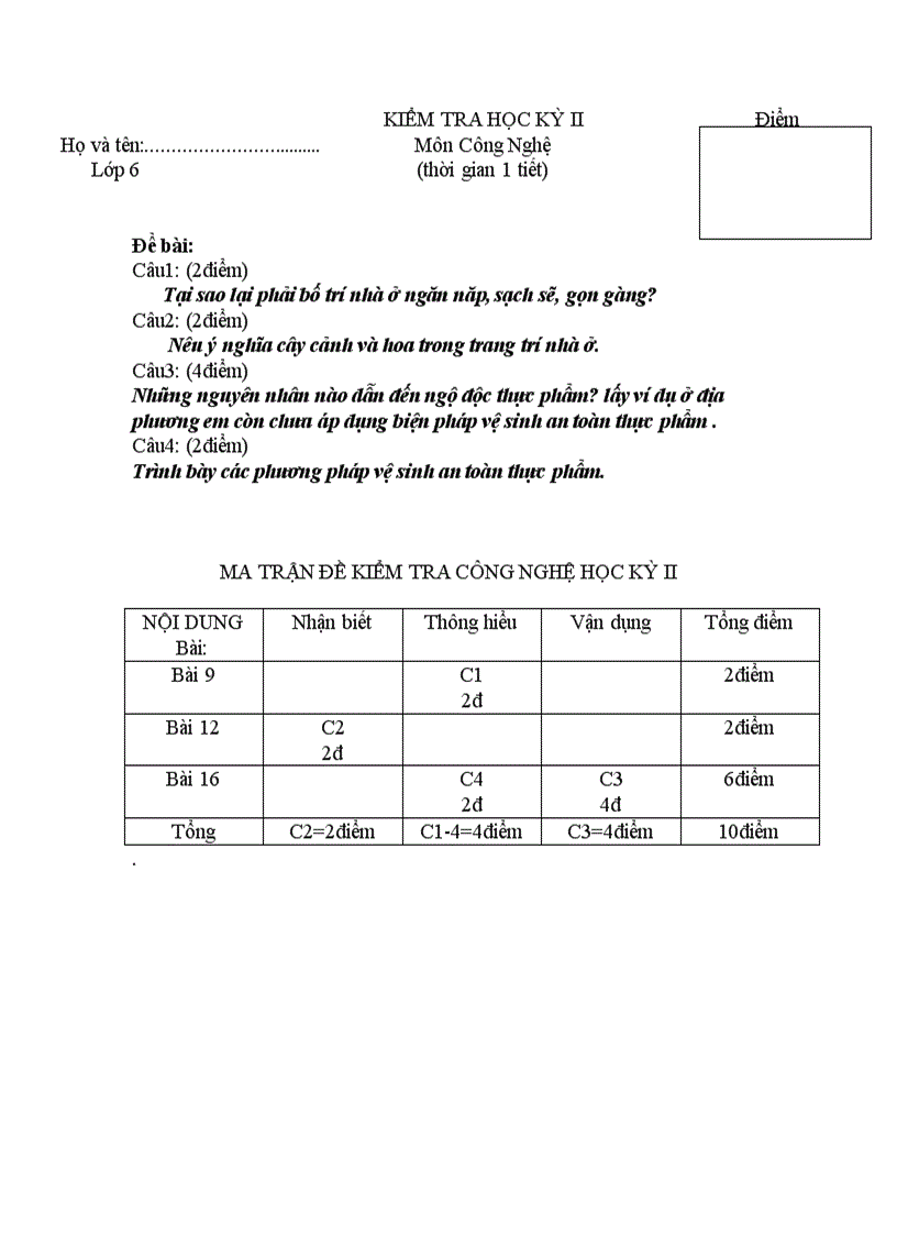 Đề học kỳ ii cn6 7