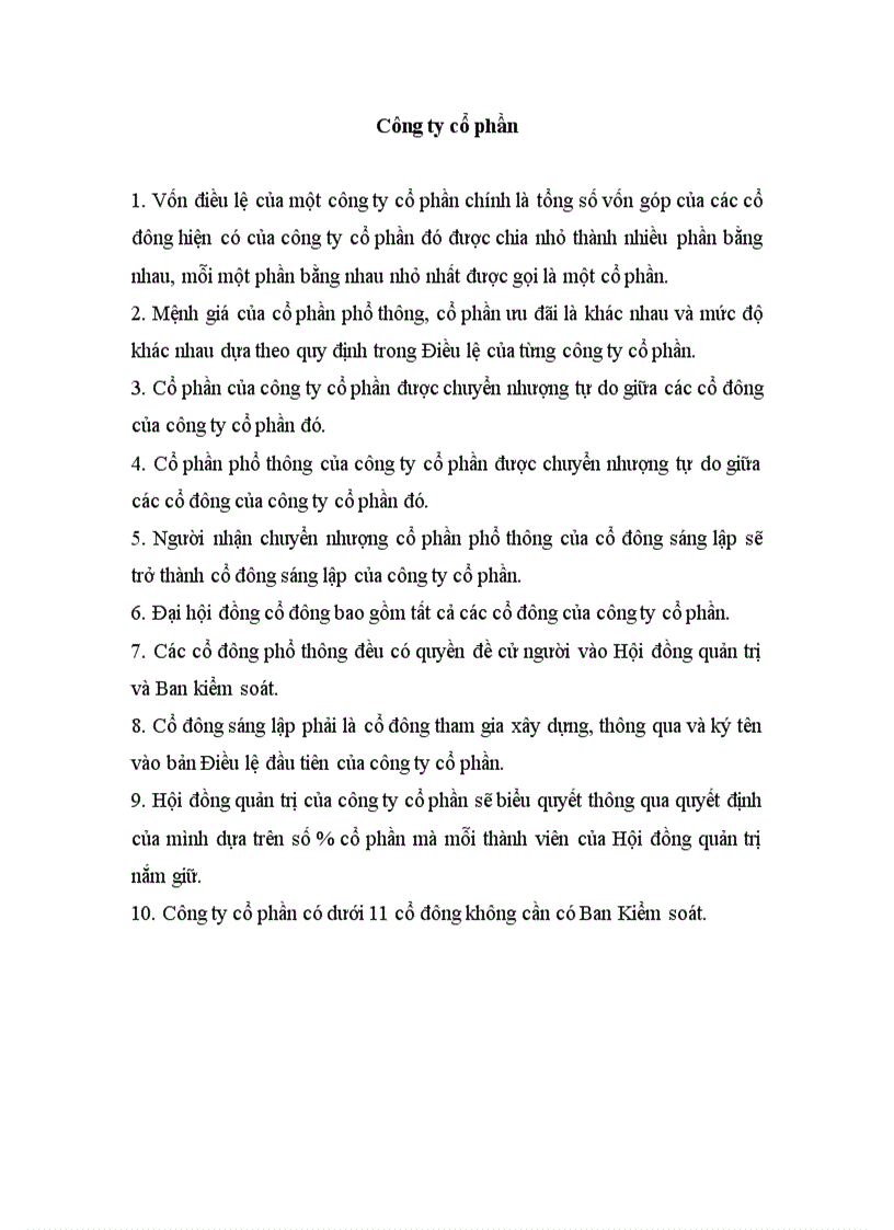 Tình huống công ty cổ phần