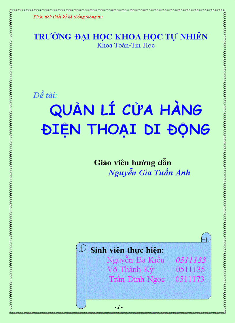 Quản lí cửa hàng điện thoại di động