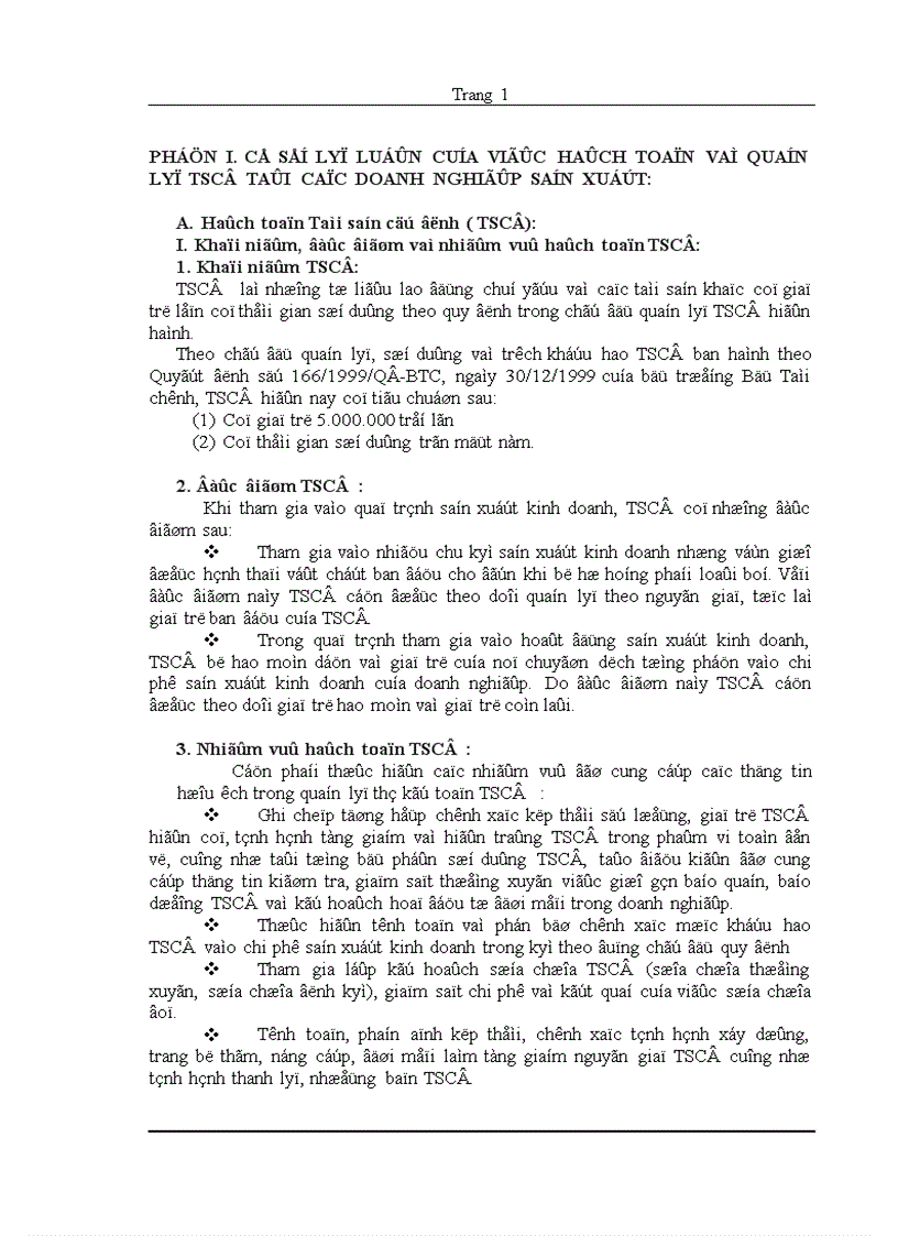 Tình hình thực tế và một số giải pháp nhằm hoàn thiện công tác hạch toán và quản lý tscđ tại công ty cơ khí thiết bị đà nẵng