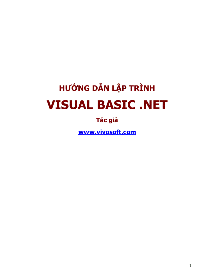 Tài liệu dạy lập trình VB NET