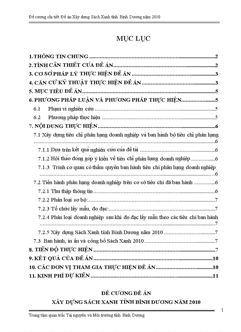 Xây dựng Sách Xanh tỉnh Bình Dương năm 2010