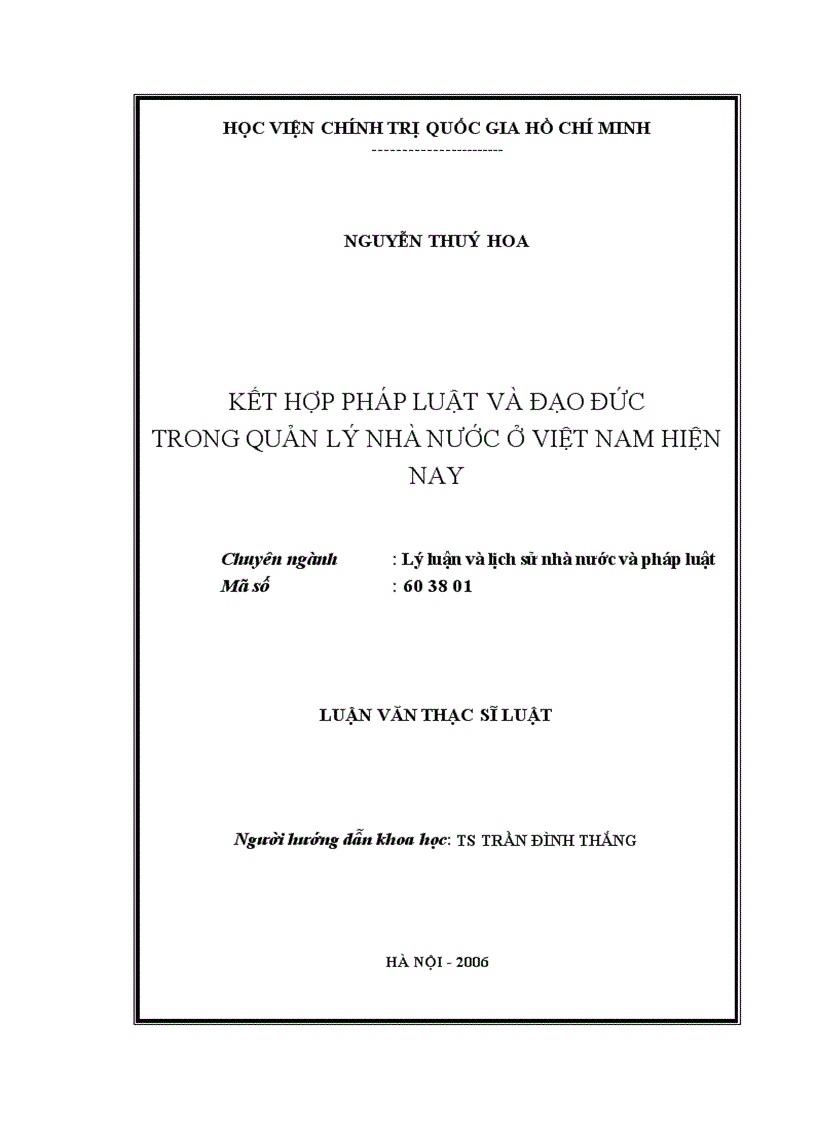 Kết hợp pháp luật và đạo đức trong quản lý nhà nước ở việt nam hiện nay